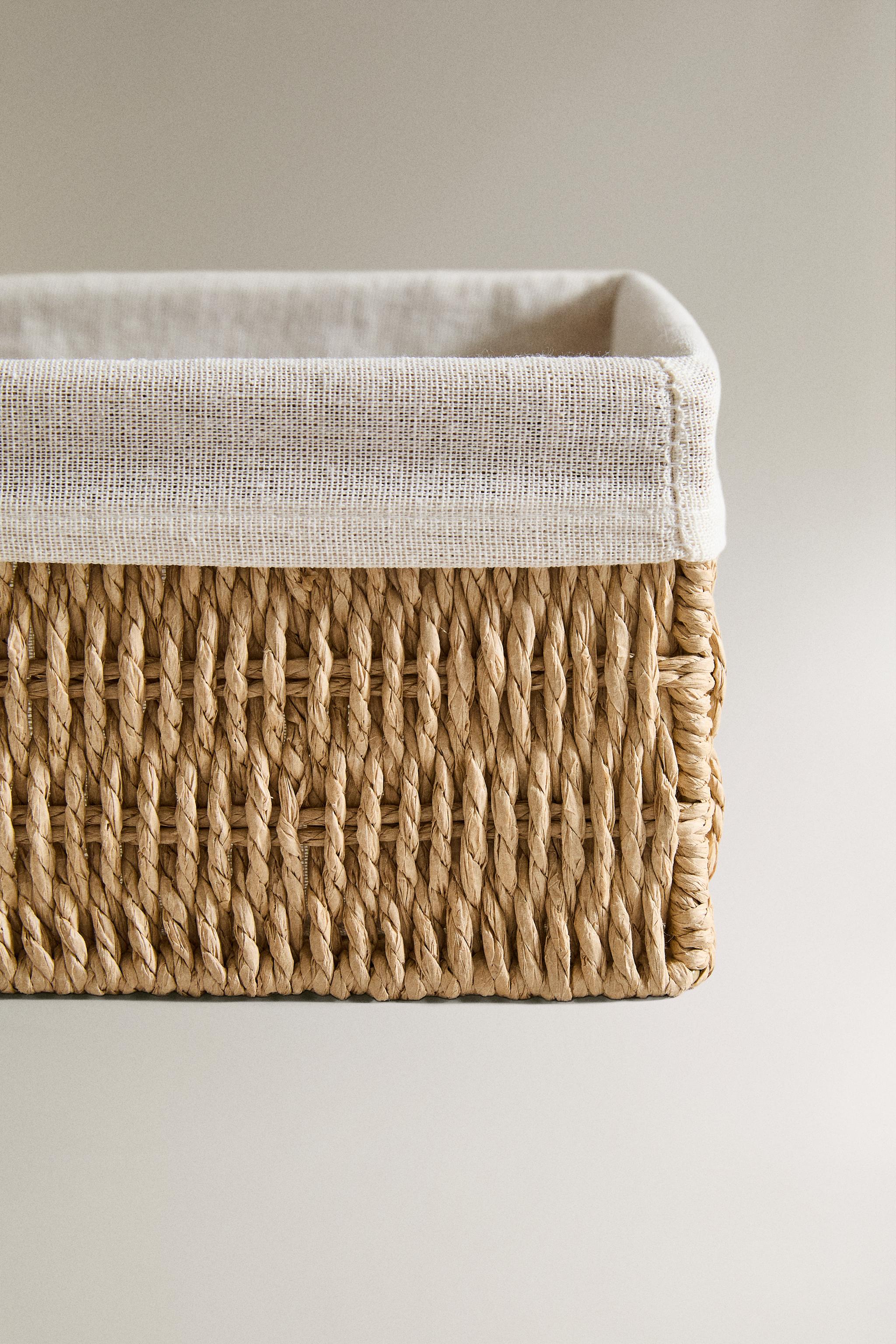 CORBEILLE RECTANGULAIRE DOUBLURE COTON